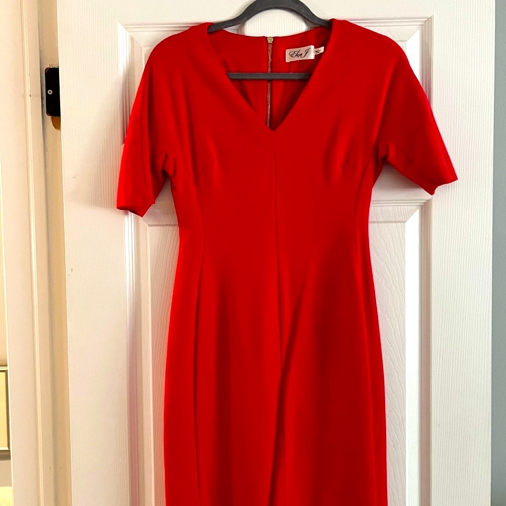 Eliza J Vibrant Red Midi Dress👠💝👗🥂